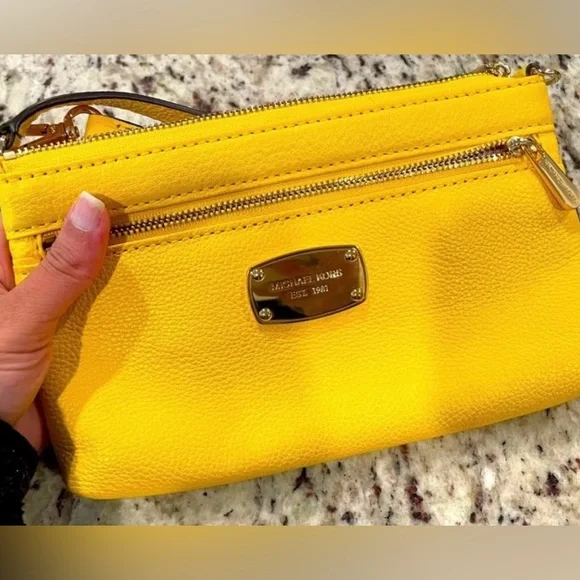Michael Kors Yellow Leather Wristlet - Picture 1 of 6